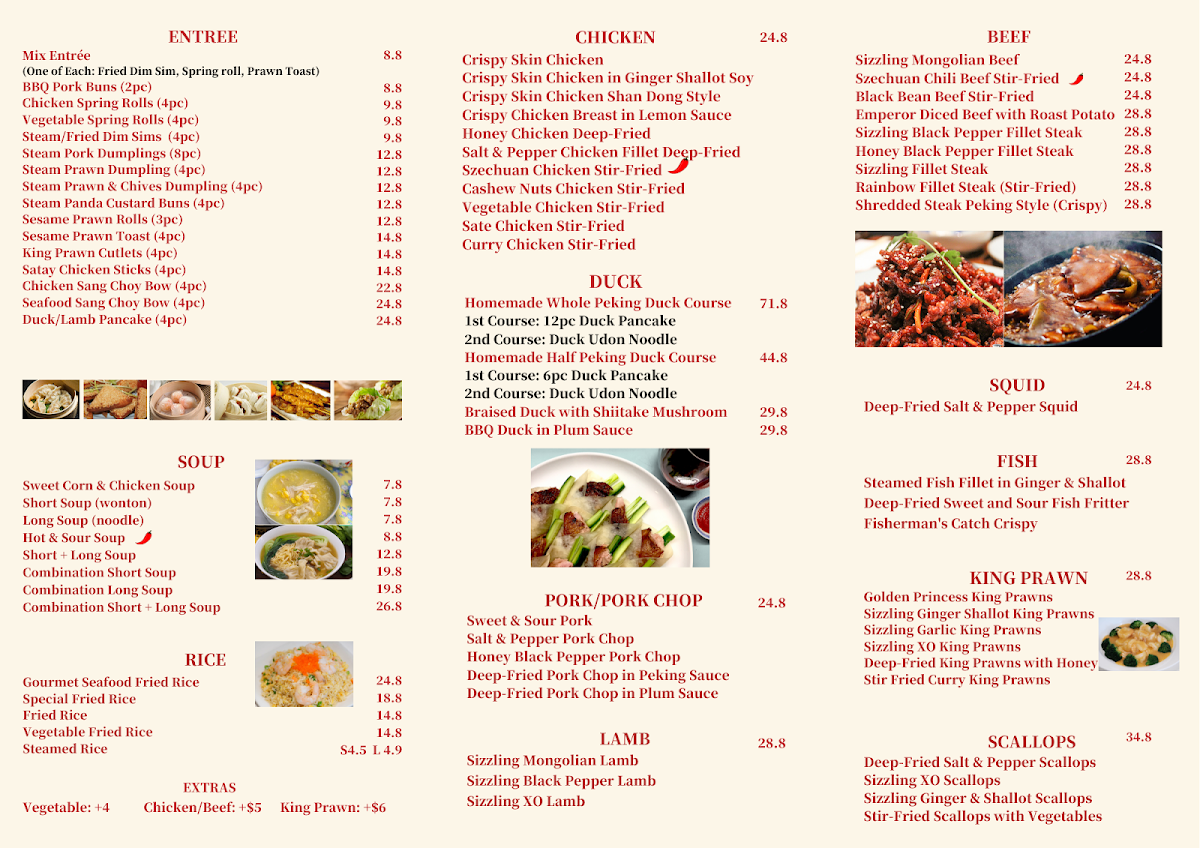 Menu, Illawong Chinese & Seafood Restaurant