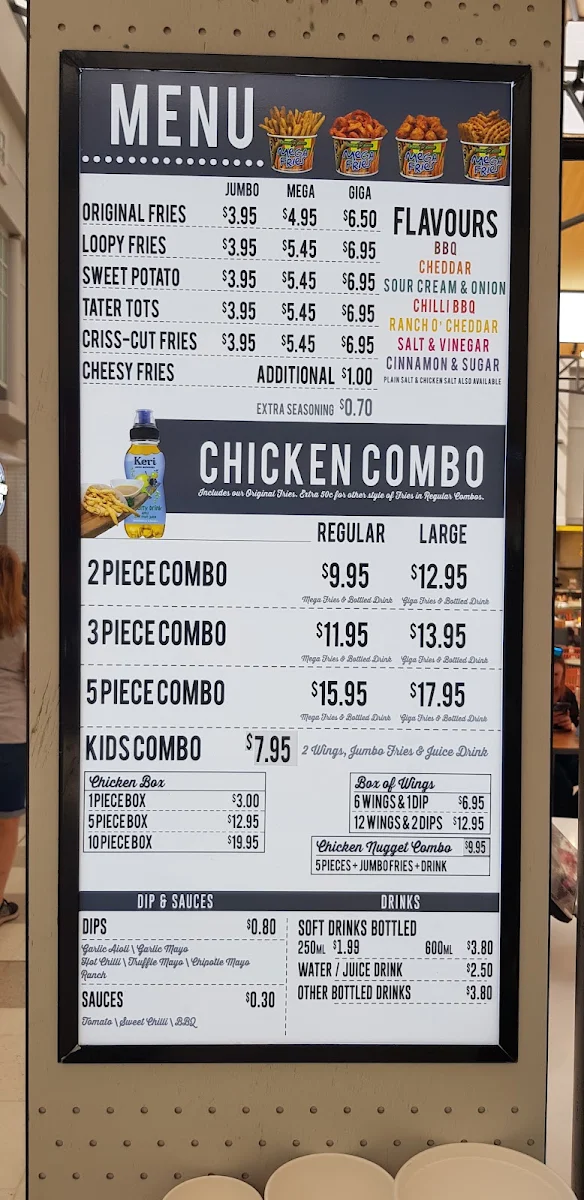 Menu, Potato Corner