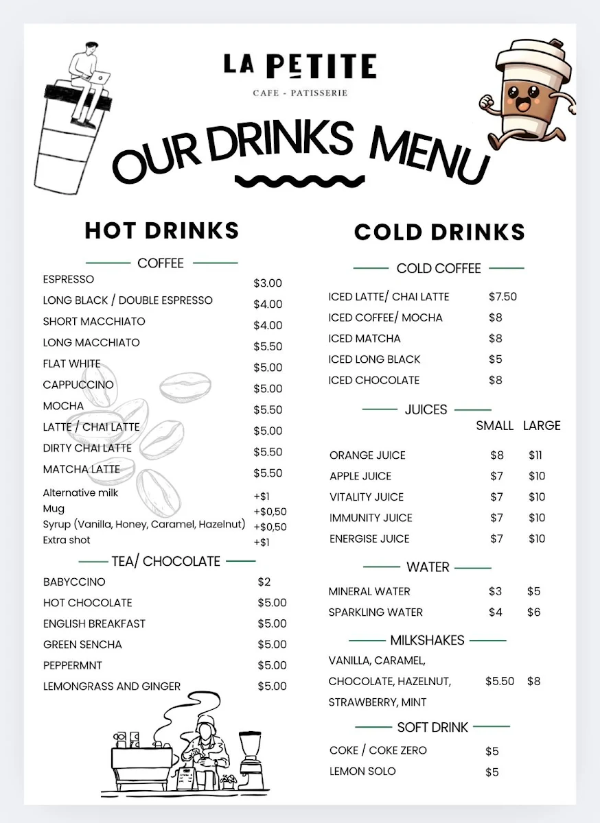 Menu, La Petite