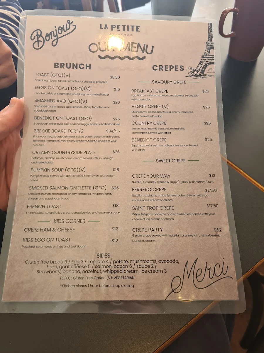 Menu, La Petite