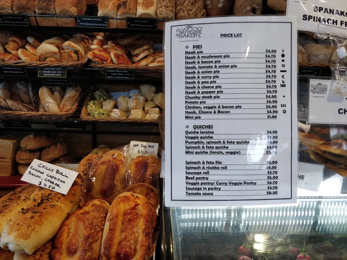 Menu, Elwood Patisserie & Bakery