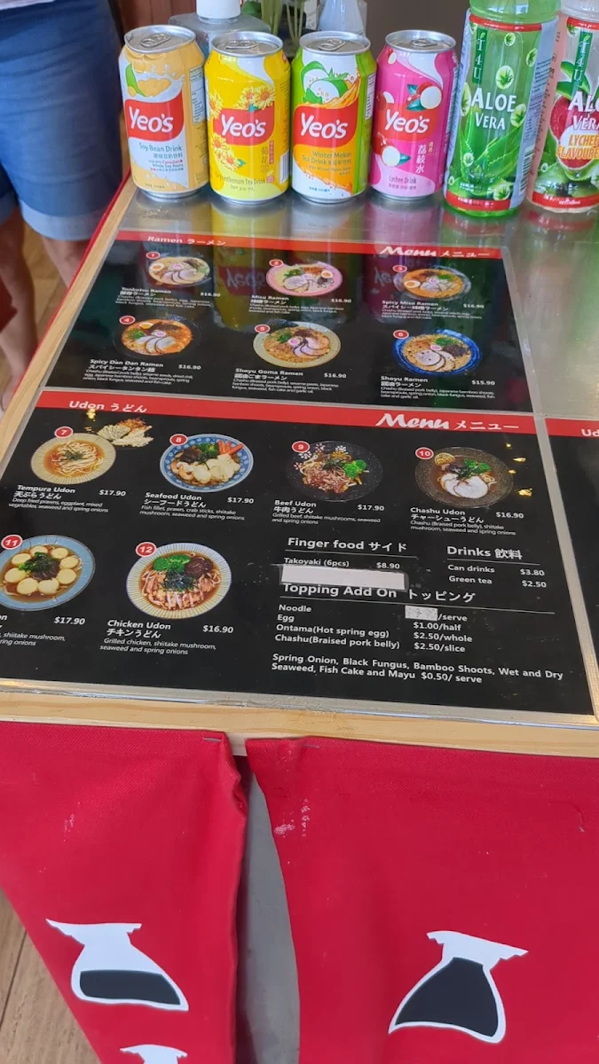 Menu, Oishii Ramen