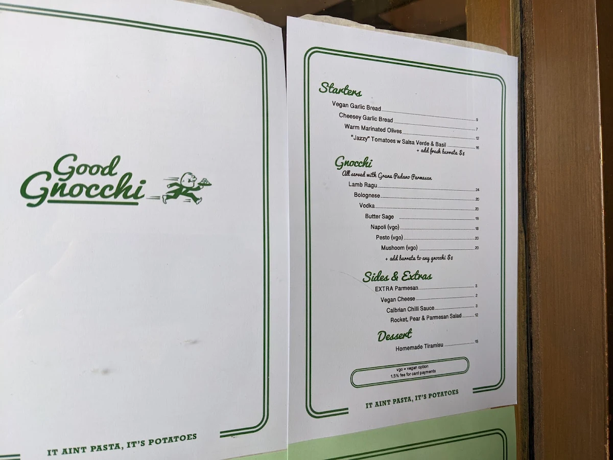 Menu, Good Gnocchi