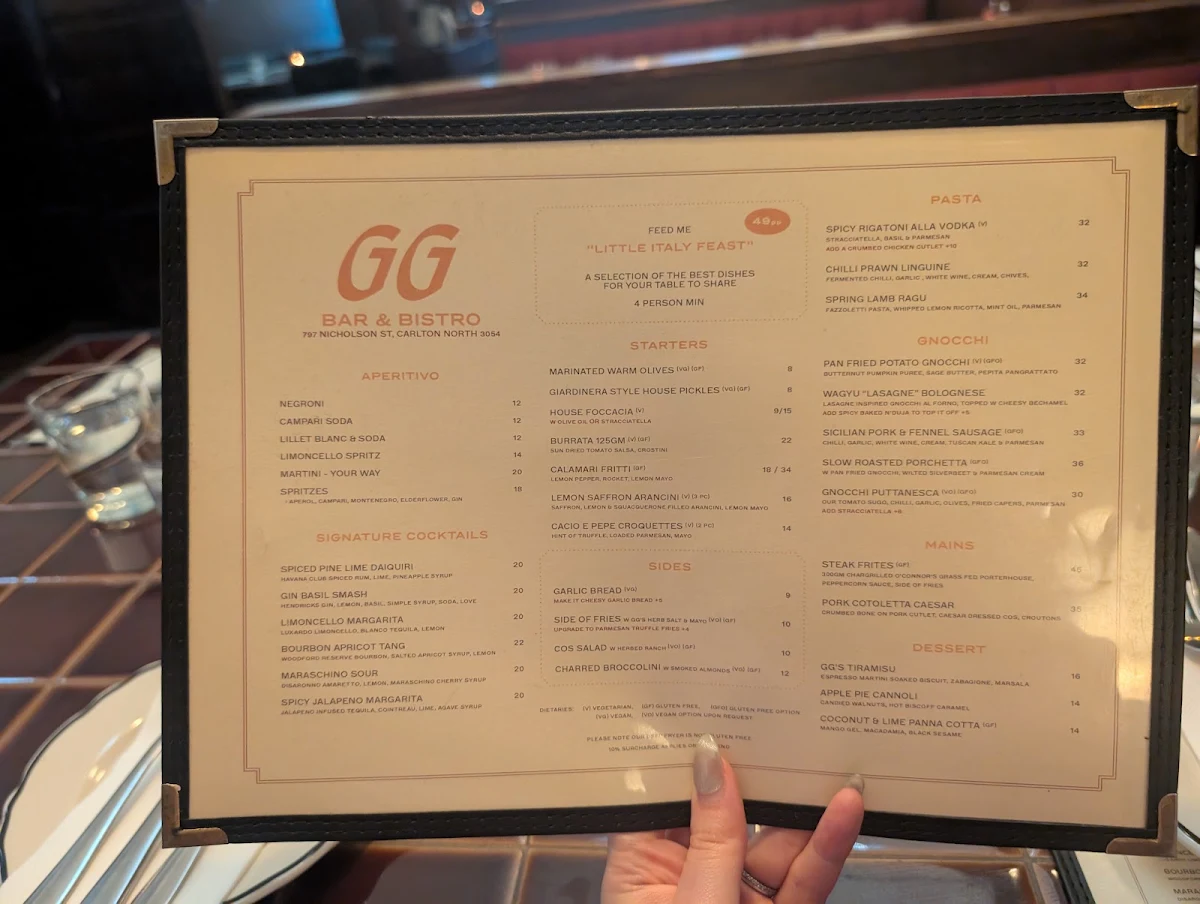 Menu, Good Gnocchi