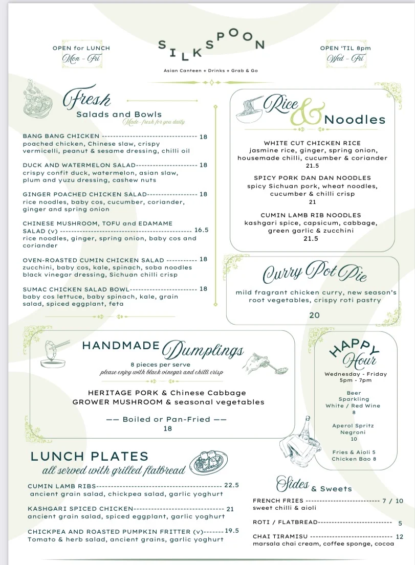 Menu, SilkSpoon