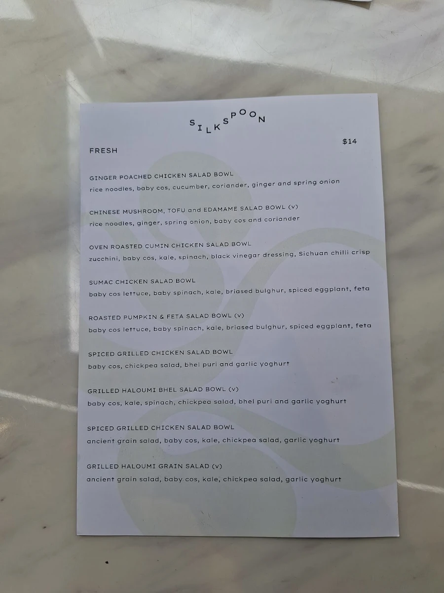 Menu, SilkSpoon
