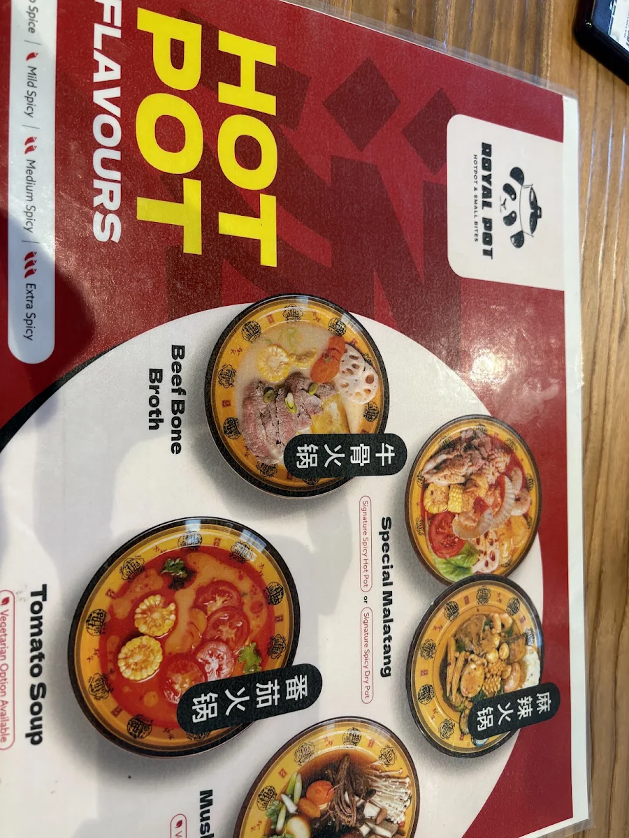 Menu, Royal Pot