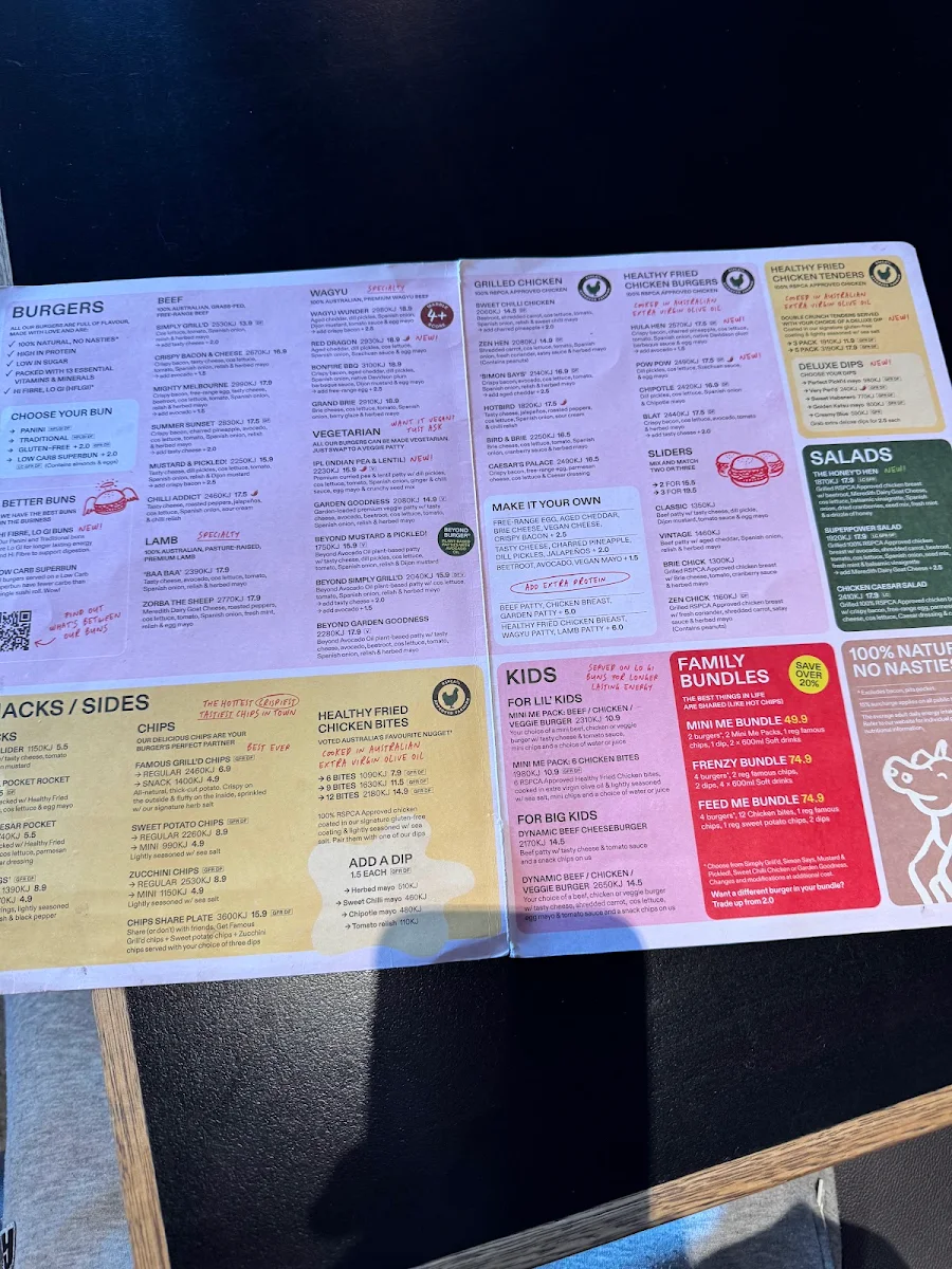 Menu, Grill'd Burgers - Point Cook