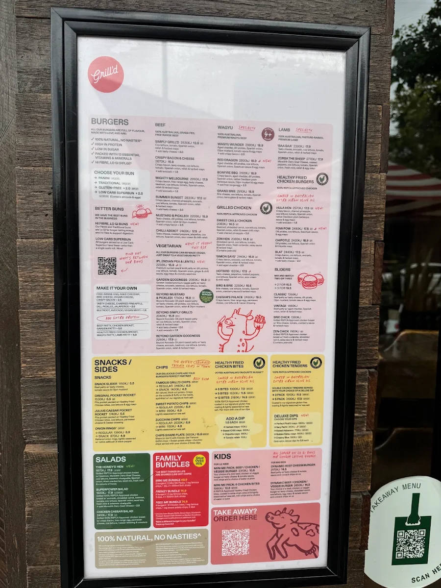 Menu, Grill'd Burgers - Point Cook