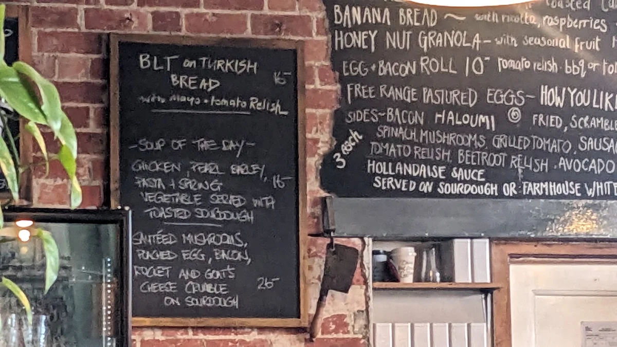 Menu, Biddy Martha's Cafe/Foodstore