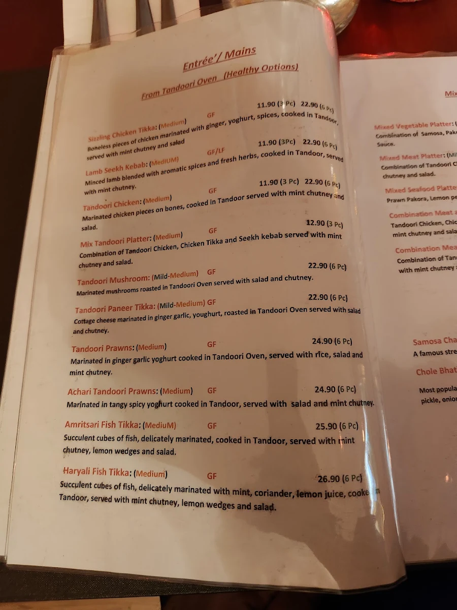 Menu, Tandoori Spice
