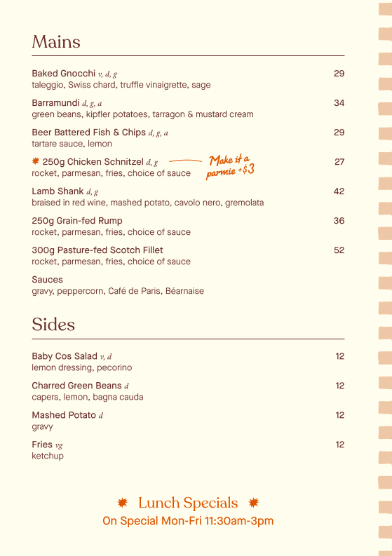 Menu, The Clock