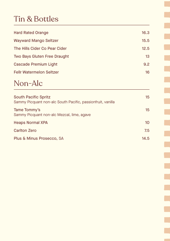 Menu, The Clock