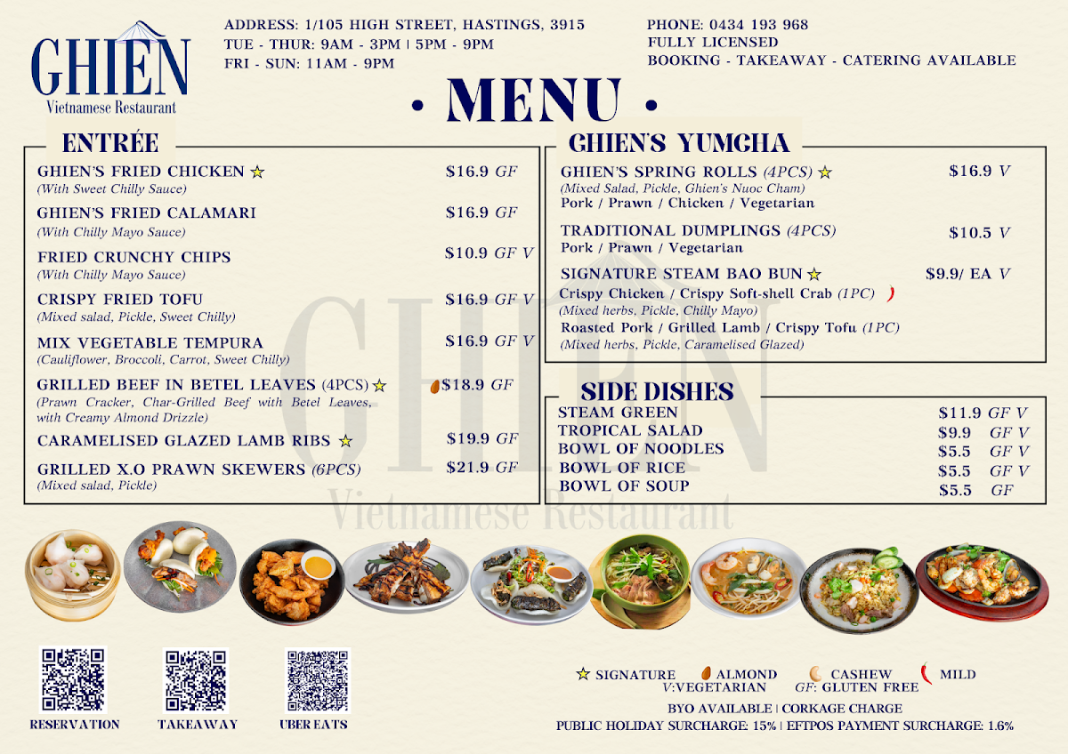Menu, Ghien