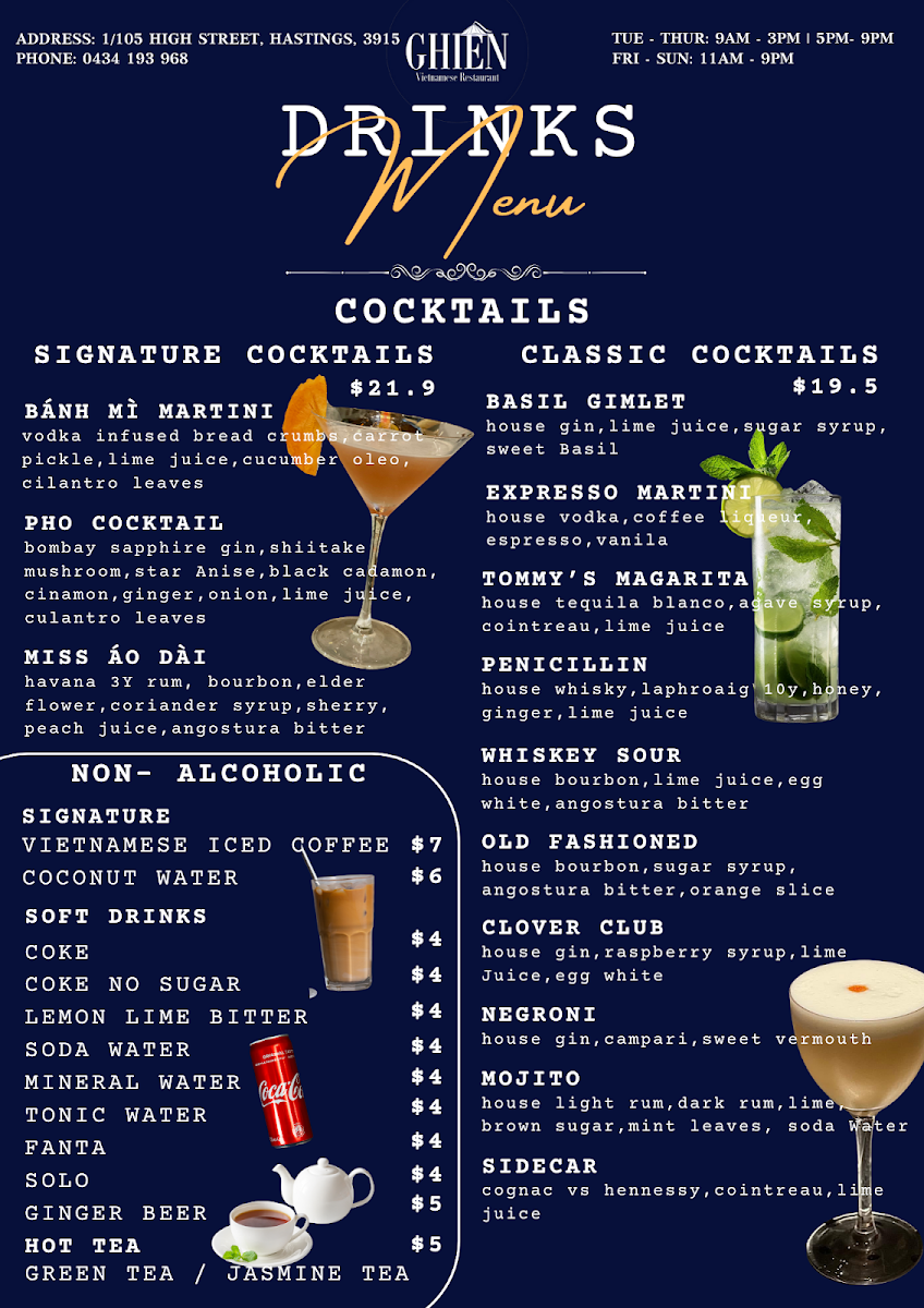 Menu, Ghien