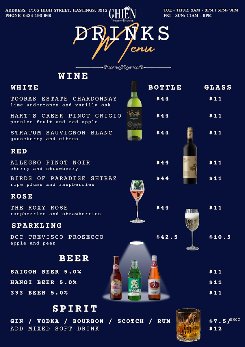 Menu, Ghien