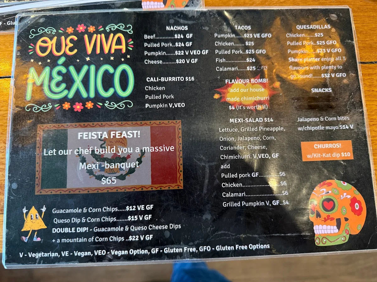 Menu, Penguin Beer Co