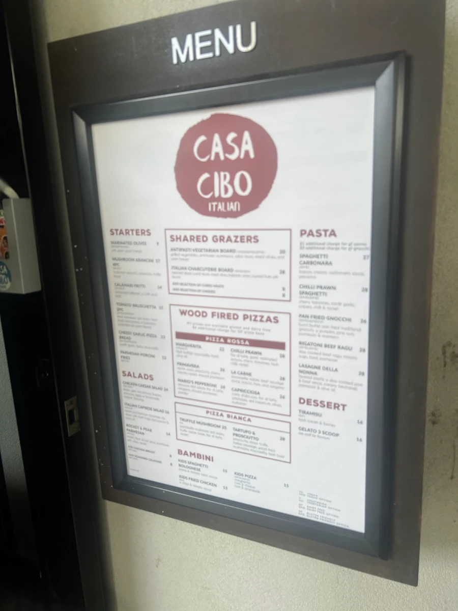 Menu, Casa Cibo