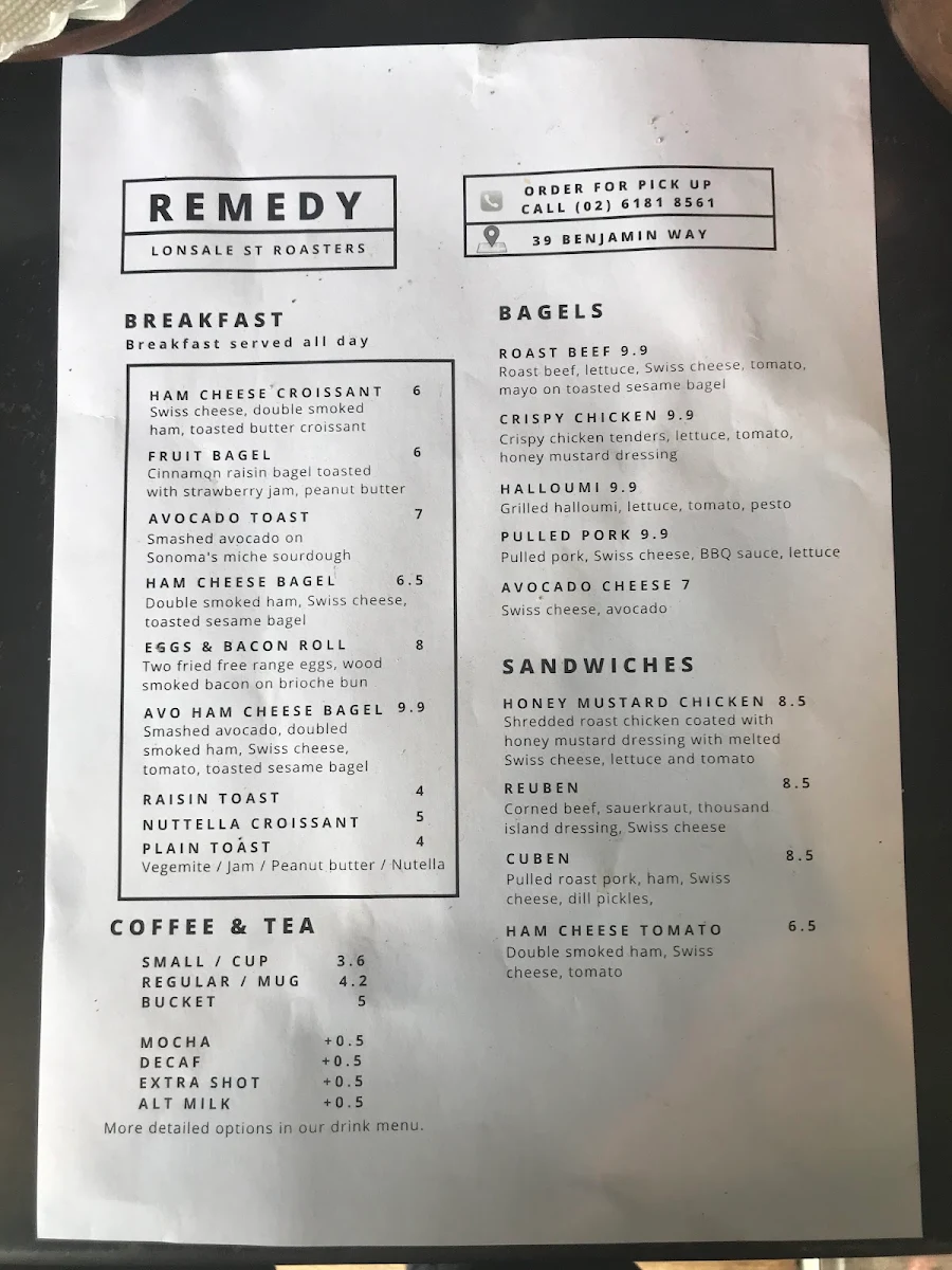 Menu, Remedy by LSR