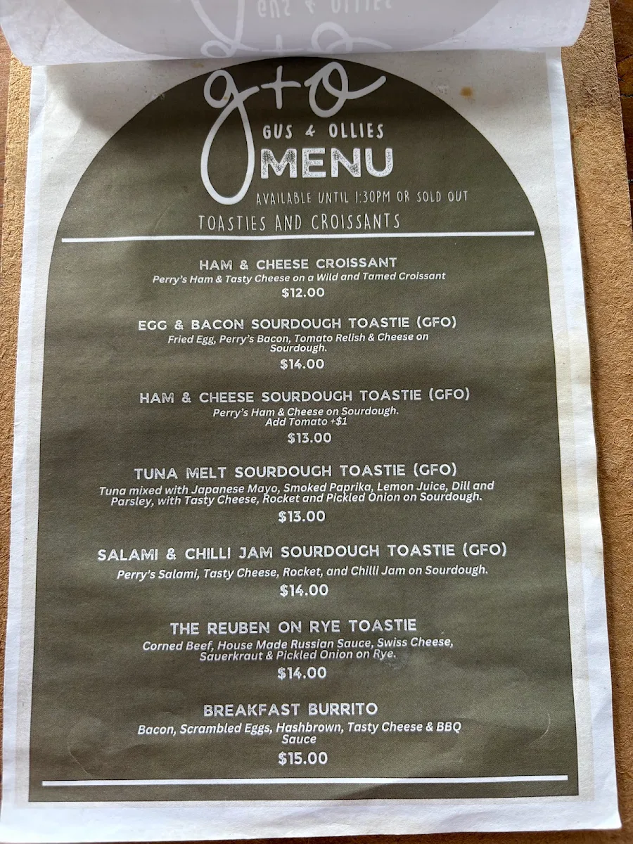 Menu, Gus & Ollies