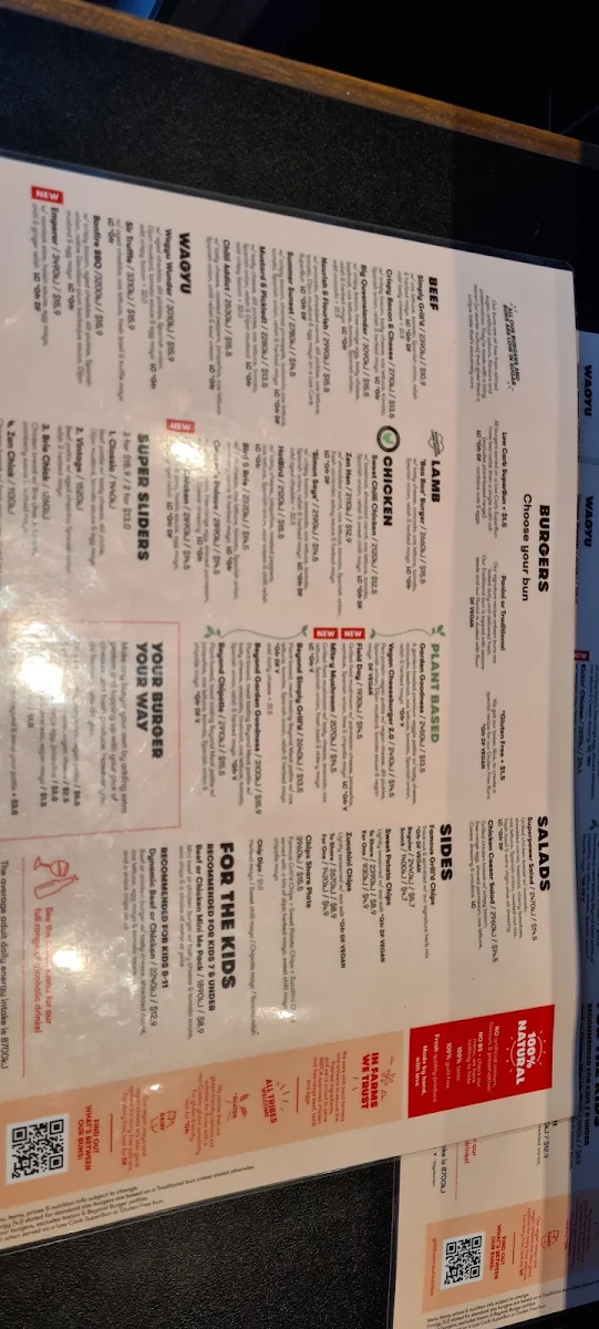 Menu, Grill'd Burgers - Benowa Gardens