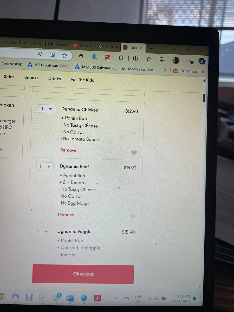 Menu, Grill'd Burgers - Benowa Gardens