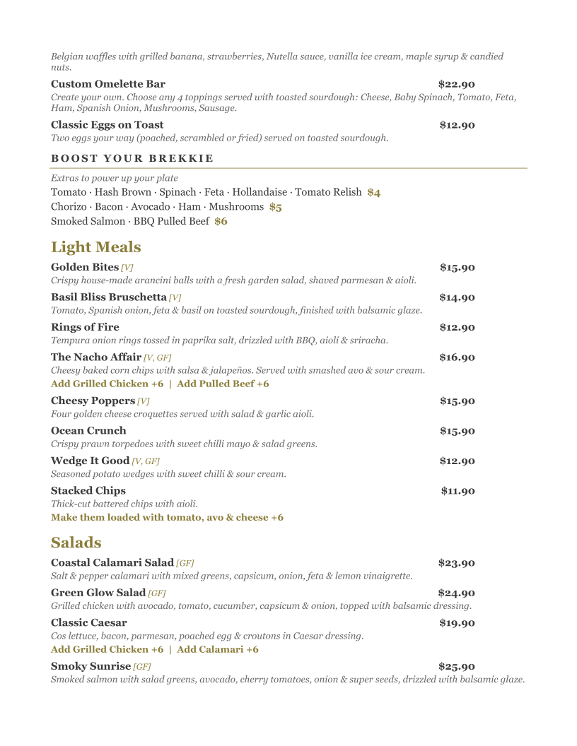 Menu, rAKa’s cafe