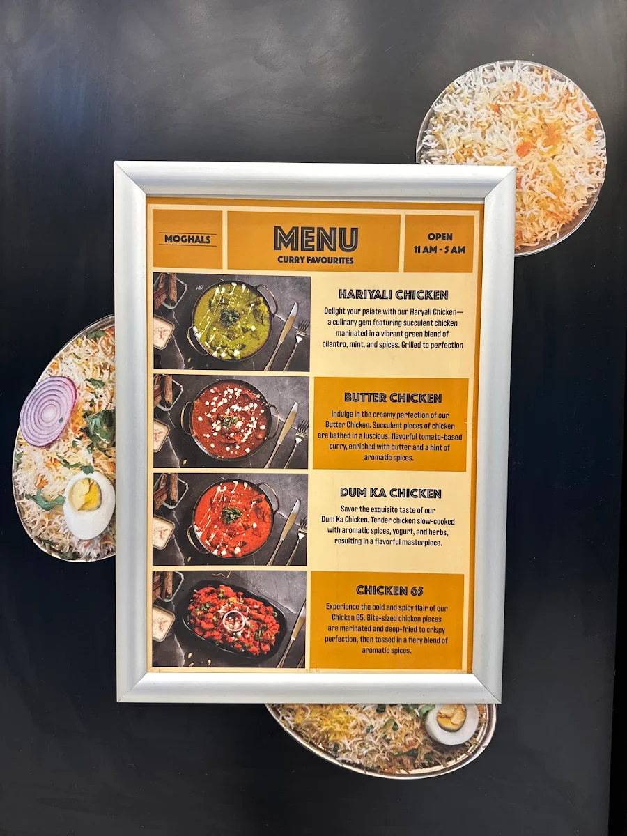 Menu, The Moghals