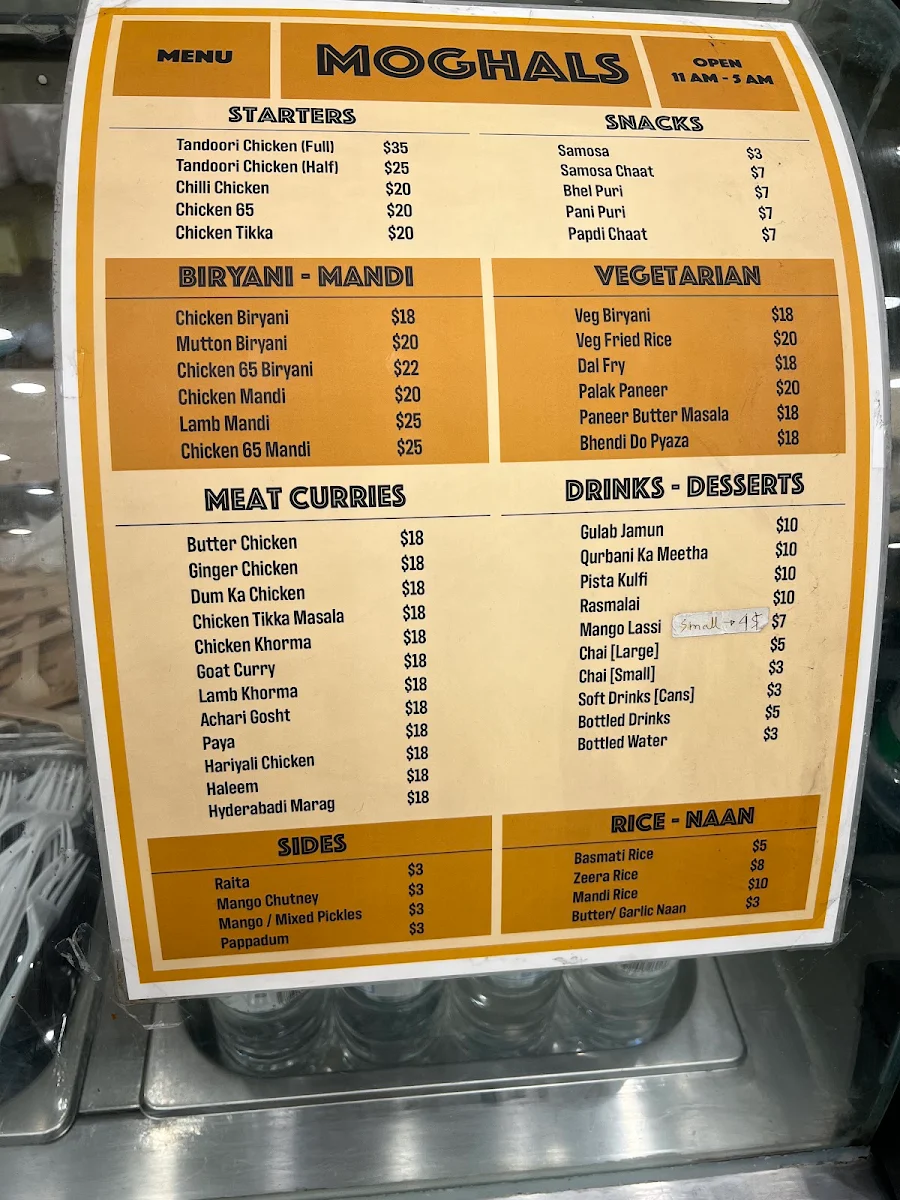 Menu, The Moghals