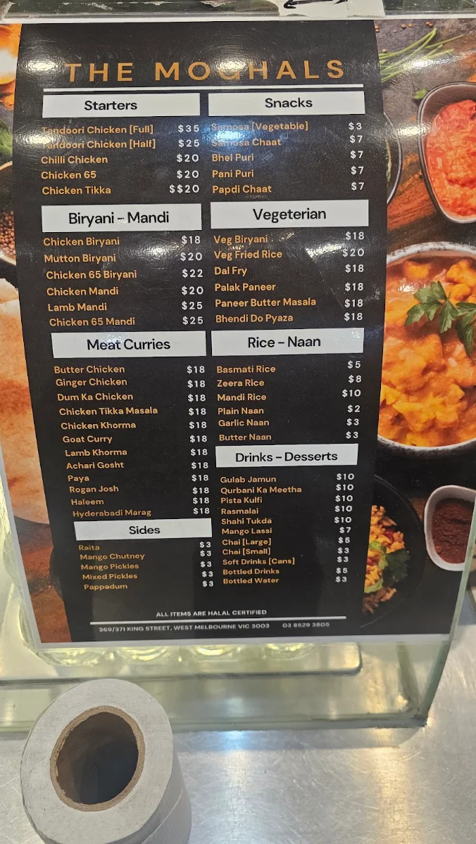 Menu, The Moghals