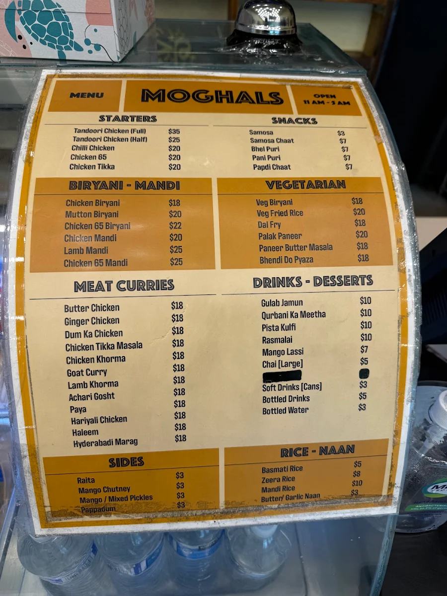 Menu, The Moghals