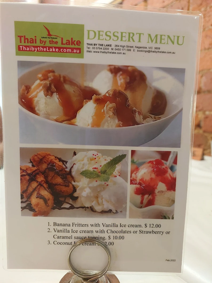 Menu, Thai by the Lake