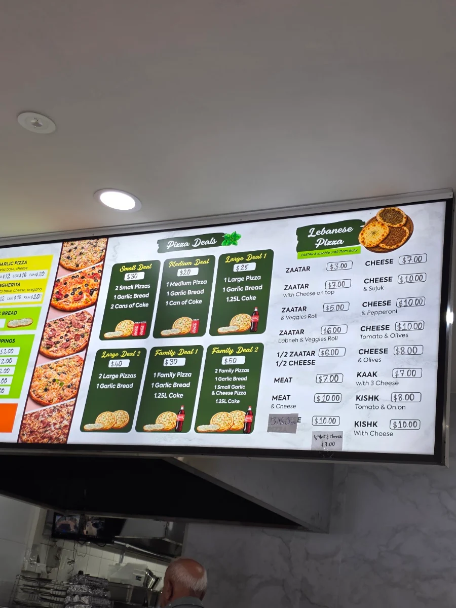 Menu, Panania Pizza
