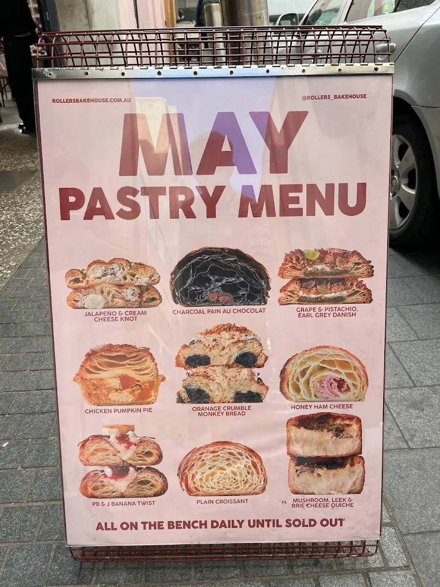 Menu, Rollers Bakehouse