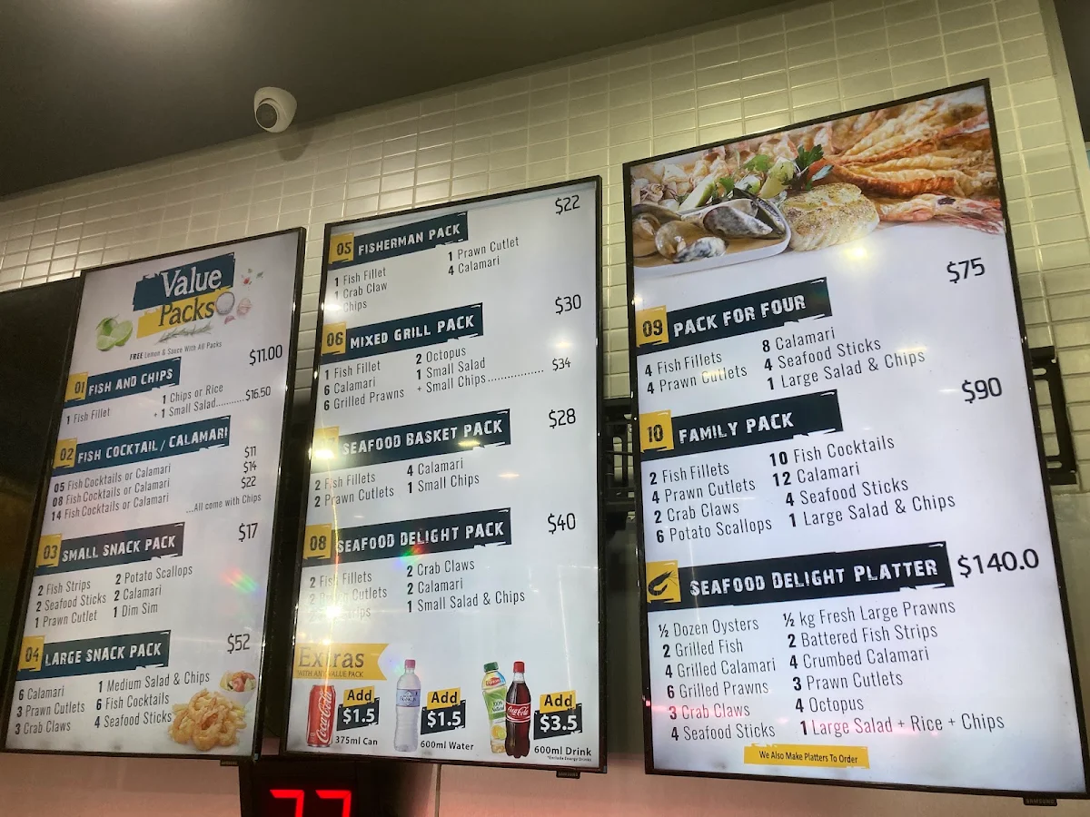 Menu, Seafood Delight