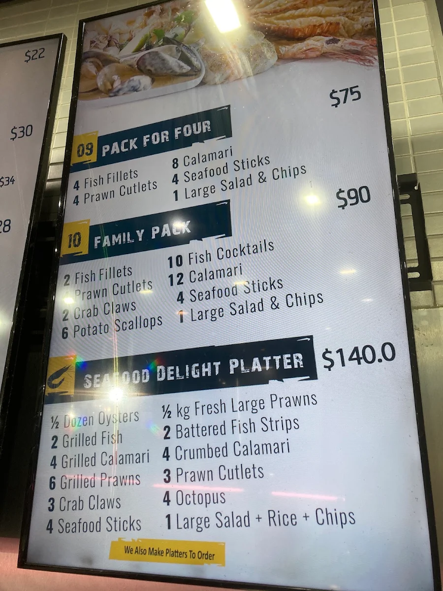 Menu, Seafood Delight