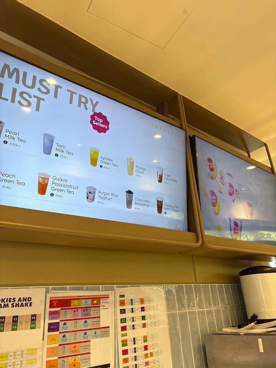 Menu, Sharetea Meriton Tower (George St)