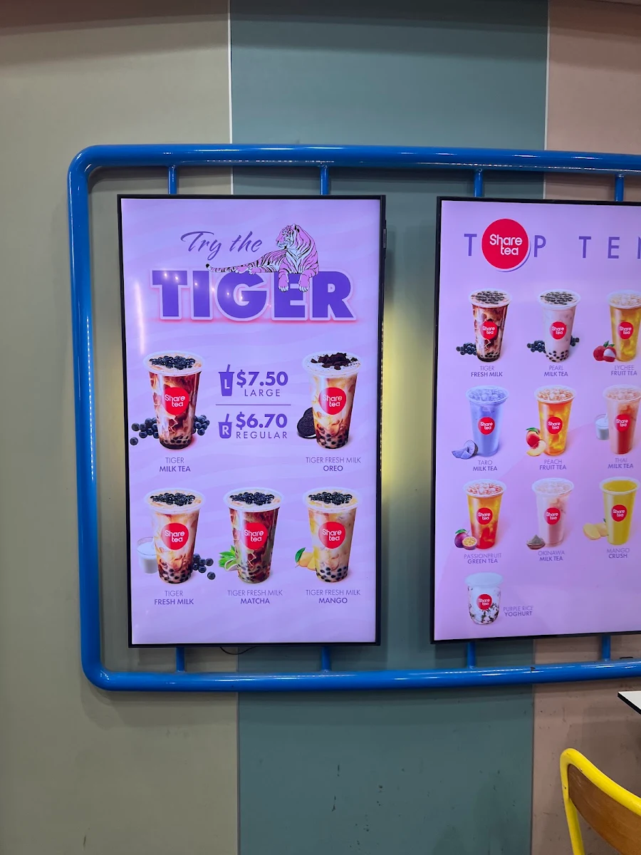 Menu, Sharetea Meriton Tower (George St)