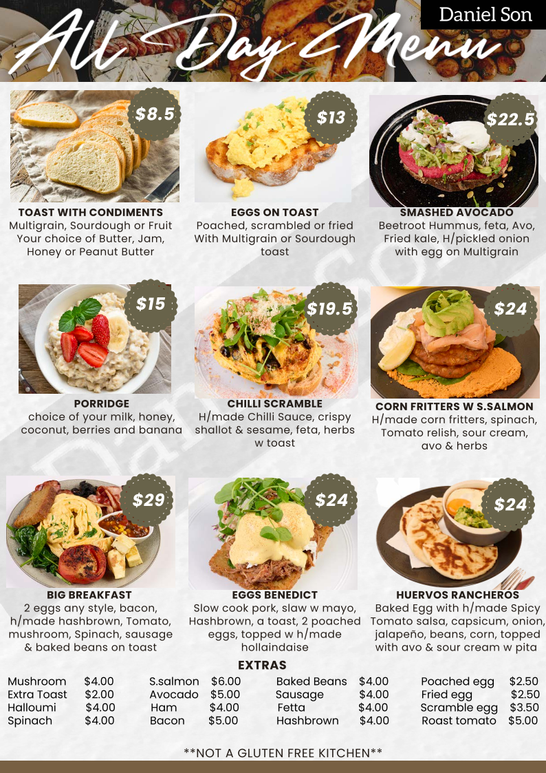 Menu, Daniel Son Murrumbeena