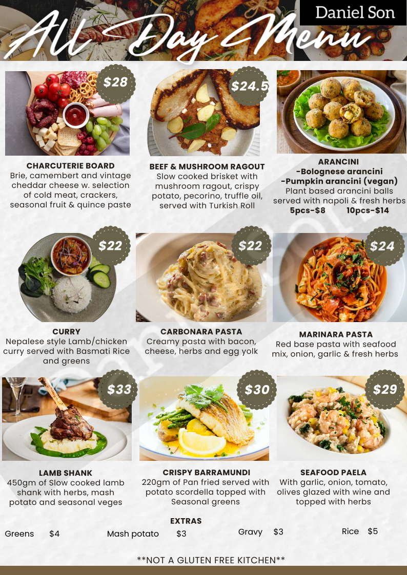 Menu, Daniel Son Murrumbeena