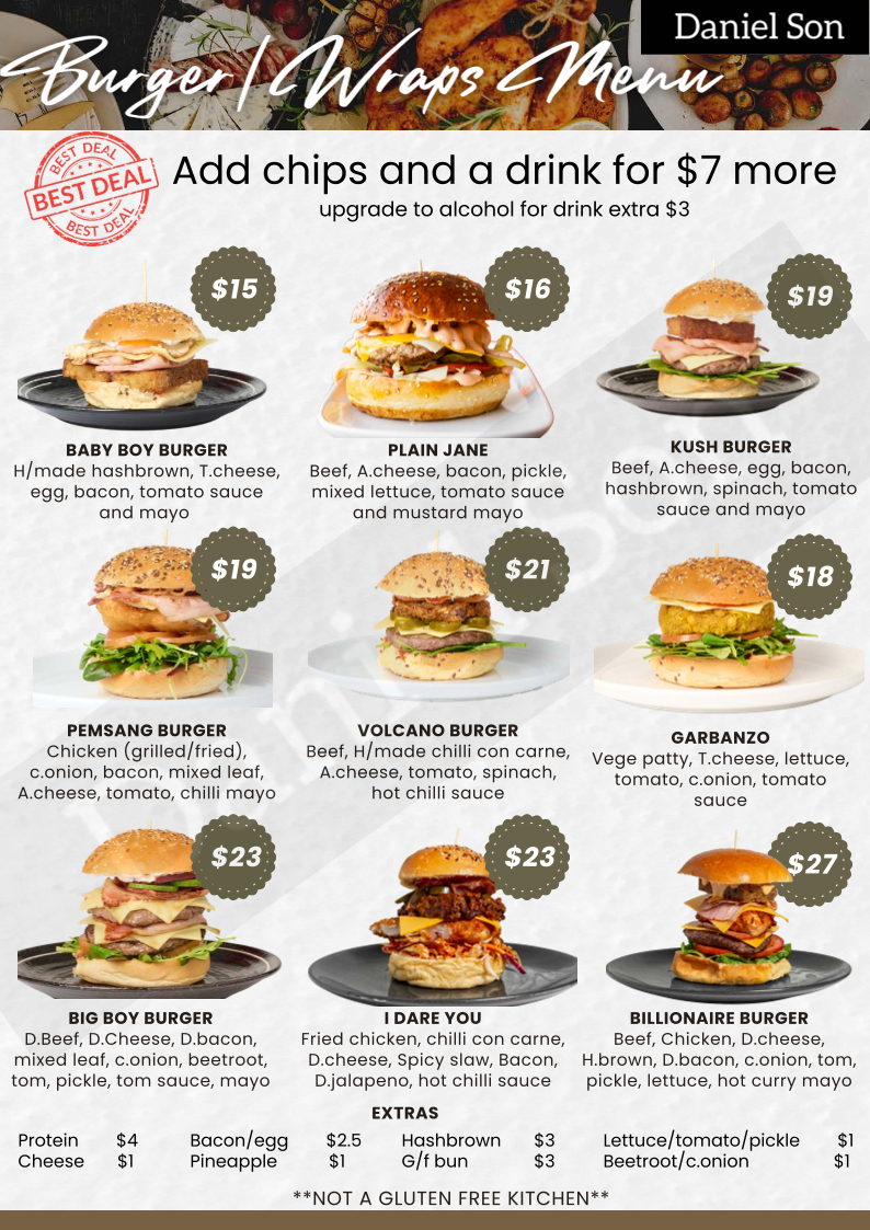 Menu, Daniel Son Murrumbeena