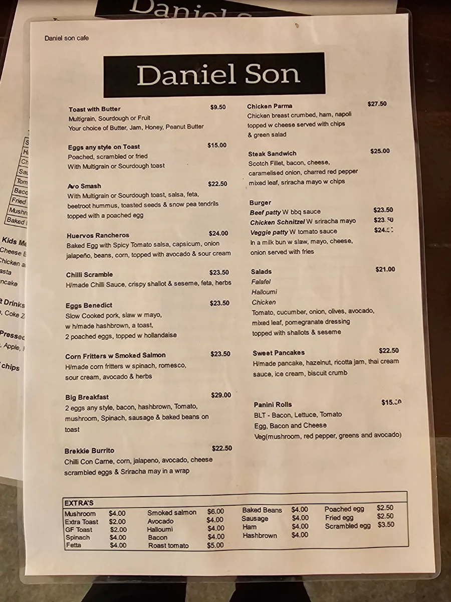 Menu, Daniel Son Murrumbeena