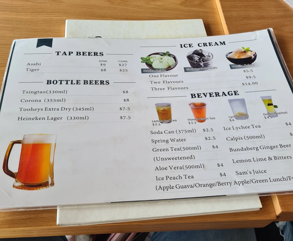 Menu, Noodle Street Jindalee
