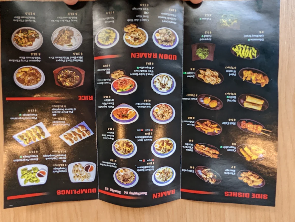 Menu, Noodle Street Jindalee