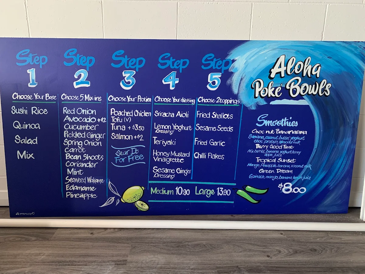 Menu, Aloha poke' bowls