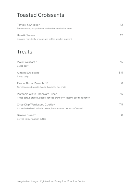 Menu, Industry Beans Adelaide St.