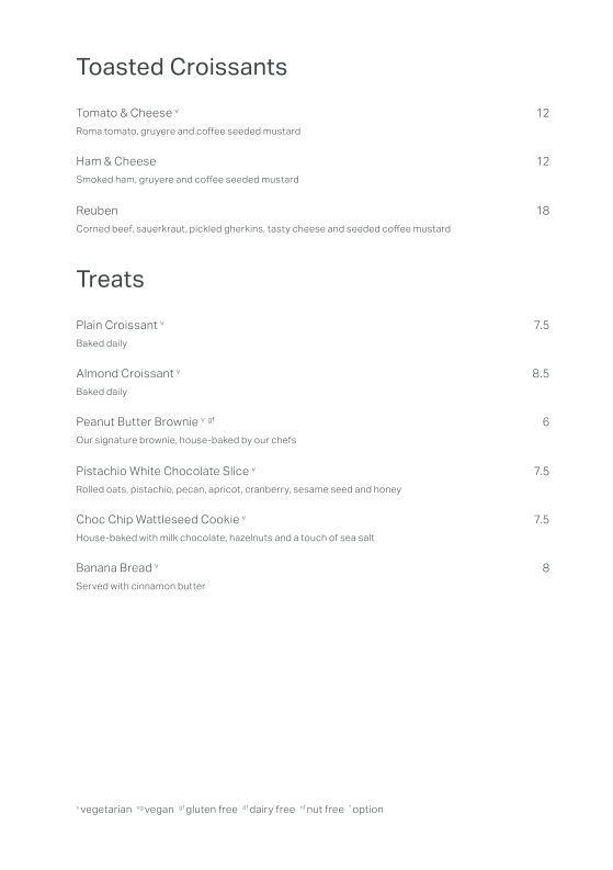Menu, Industry Beans Adelaide St.