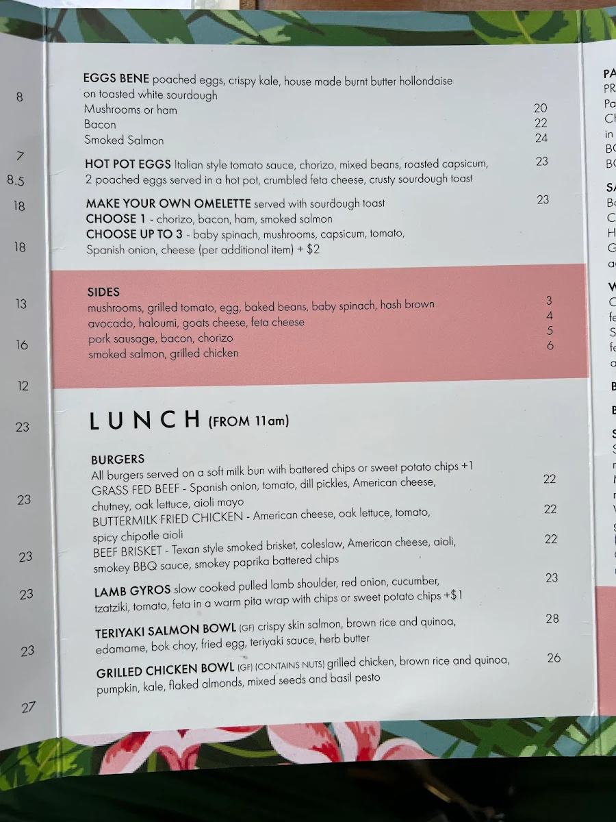 Menu, CAV & CO. Cafe