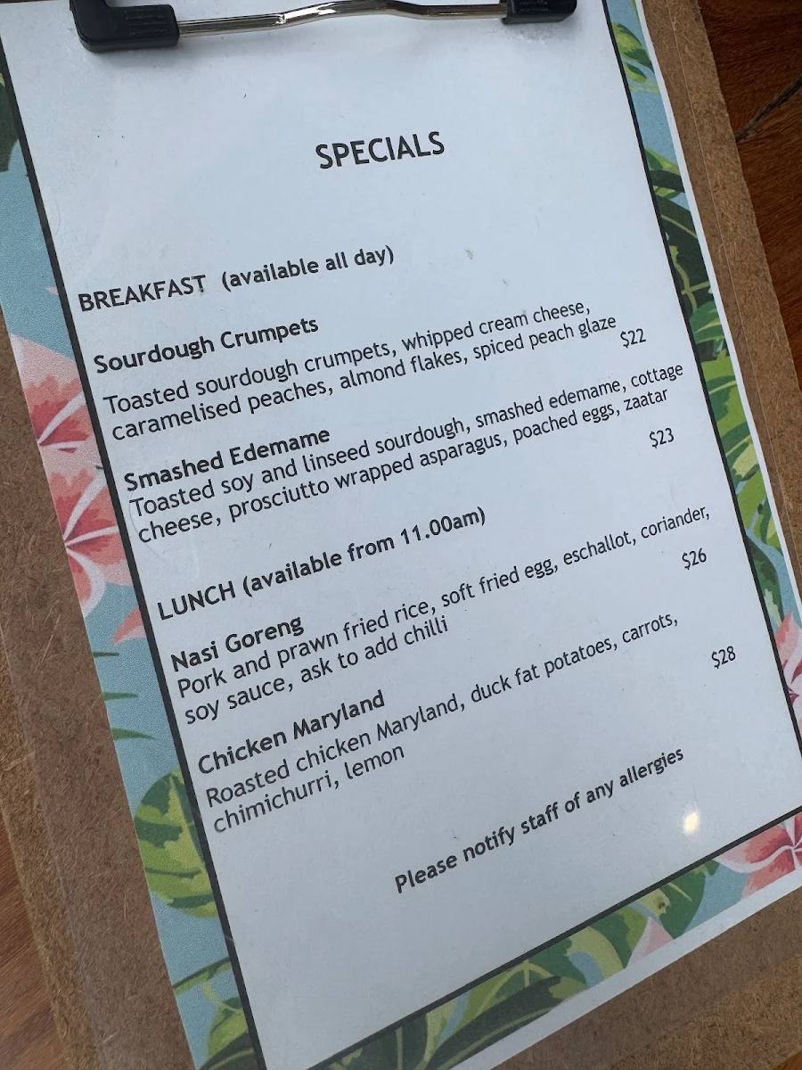 Menu, CAV & CO. Cafe