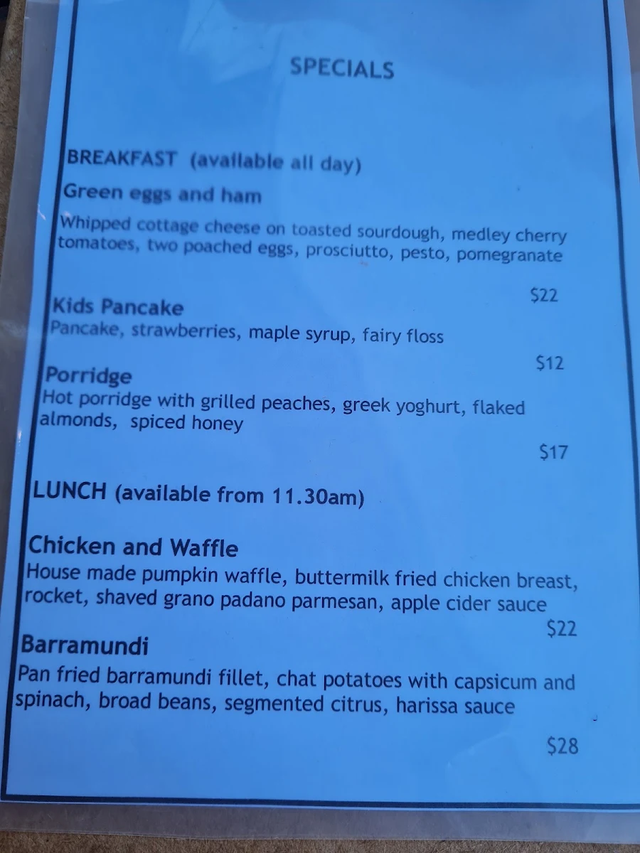 Menu, CAV & CO. Cafe